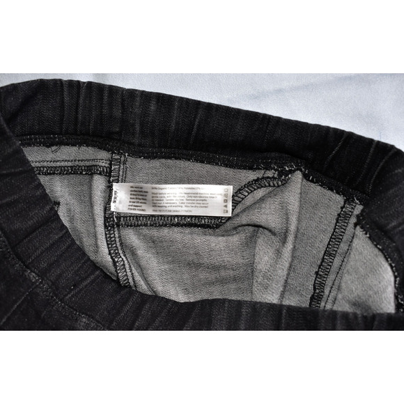 A4 Auth EILEEN FISHER Black Org Cotton Stretch Elastic Waistband Ankle Jean Sz S - Picture 5 of 5